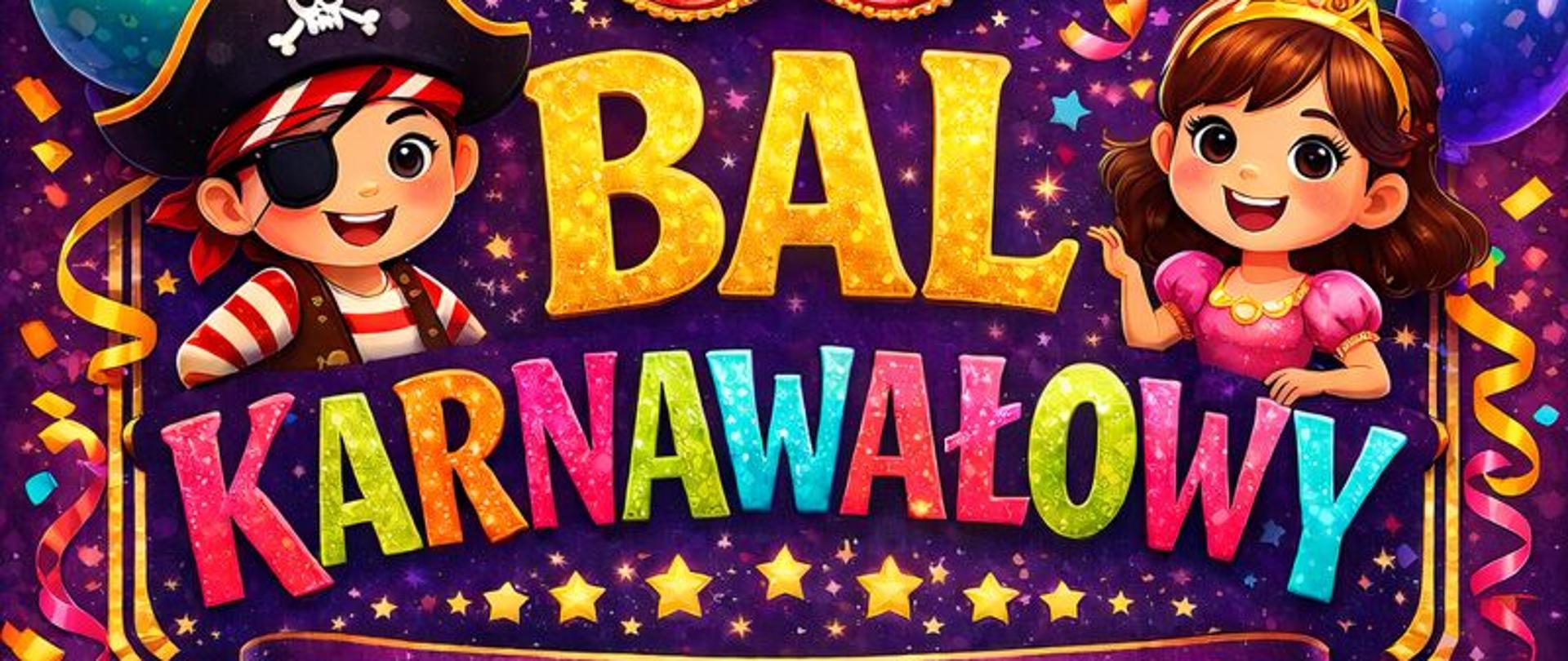 Plakat zaprasza na bal karnawałowy 