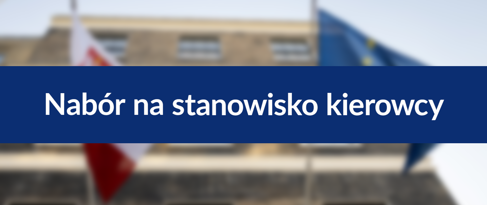 Niebieski baner z napisem na tle budynku Ambasady RP w Londynie