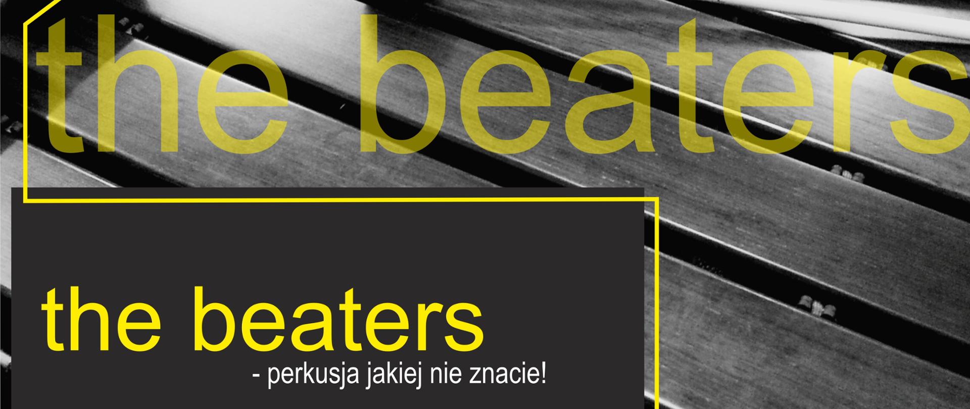 Plakat na czarnym tle. Tło wypełnia ksylofon. Tytuł koncertu to the Beatles perkusja jakiej nie znacie. Poniżej napis zespół w składzie Dawid Modzelewski Julia Włodarczyk Juliusz Langowski Mariana Zagrodzka oraz uczniowie samorządowej szkoły muzycznej II stopnia w Skierniewicach koncert 16 marca 2024 godzina 17:00 atrium centrum kultury i Sztuki w Skierniewicach ul Reymonta 33 koncert z cyklu Ars atrium poniżej loga patronów centrum kultury i Sztuki miasta Skierniewice Ars Juventutis oraz szkoły muzycznej w Skierniewicach.