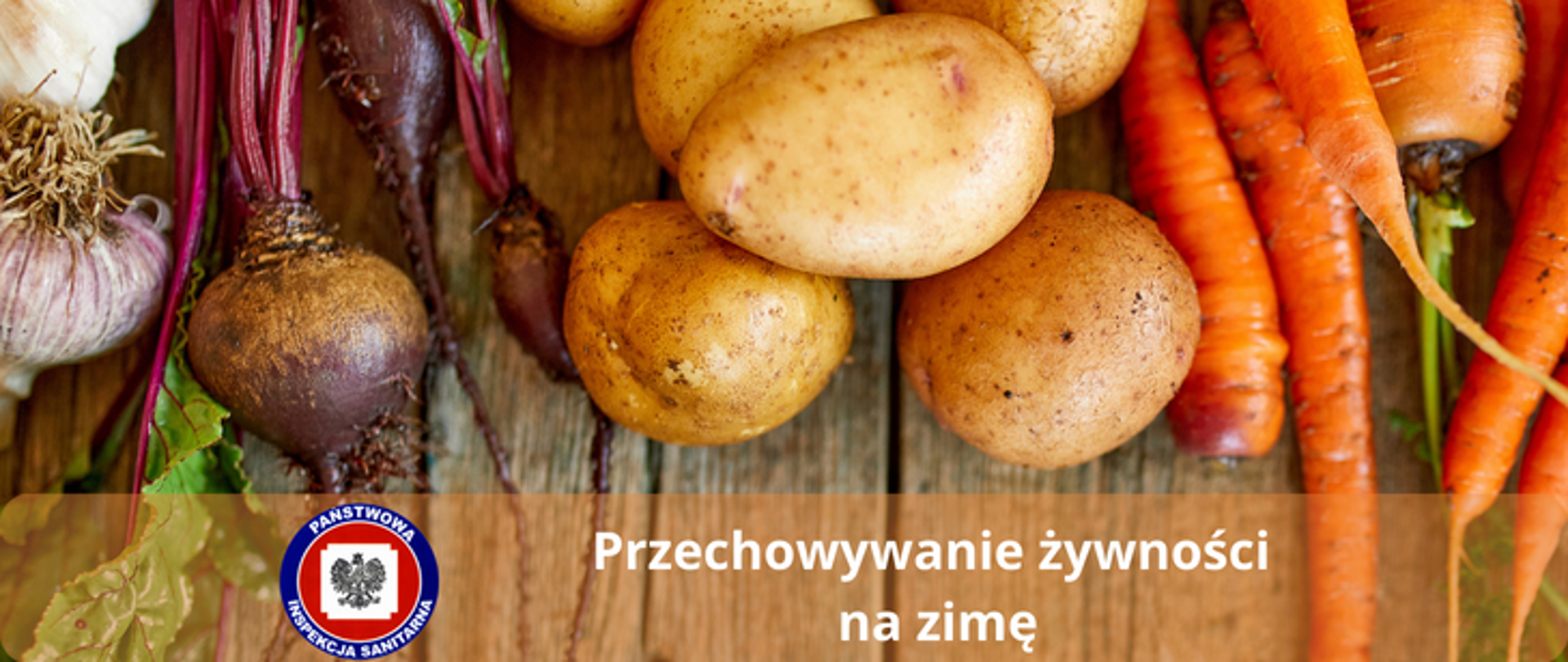 Zdjęcie przedstawia warzywa od lewej czosnek, buraki, ziemniaki, marchew "przechowywanie Żywności na zimę?