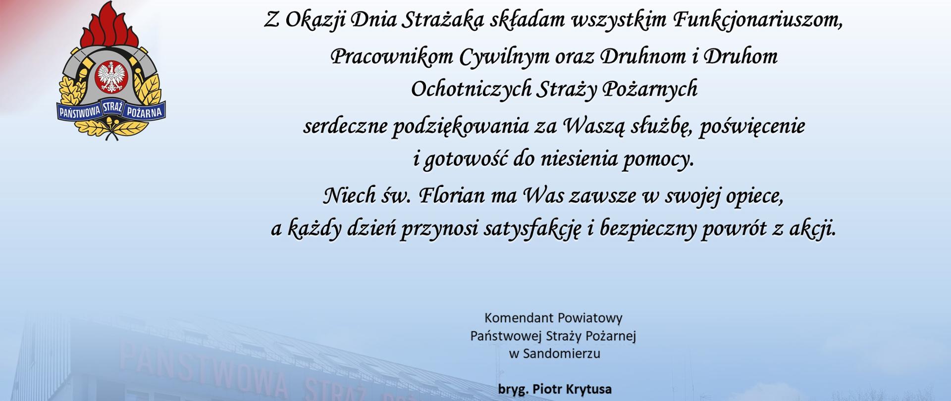 Życzenia z okazji Dnia Strażaka