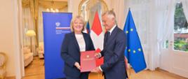 Karoline von Schönborn, consule honoraire de la République de Pologne dans la Principauté de Liechtenstein, et Marek Prawda, chargé d’affaires a.i. de la République de Pologne
