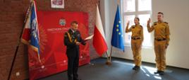 Ślubowanie funkcjonariuszy PSP w Komendzie Wojewódzkiej PSP w Poznaniu