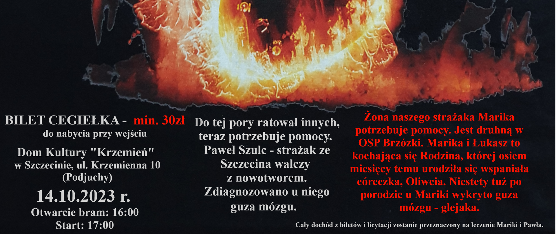 Zapraszamy na drugą edycję koncertu charytatywnego „OGIEŃ DLA STRAŻAKA II”
