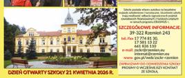 Plakat przedstawiający ofertę edukacyjną ZSCKR w Rzemieniu