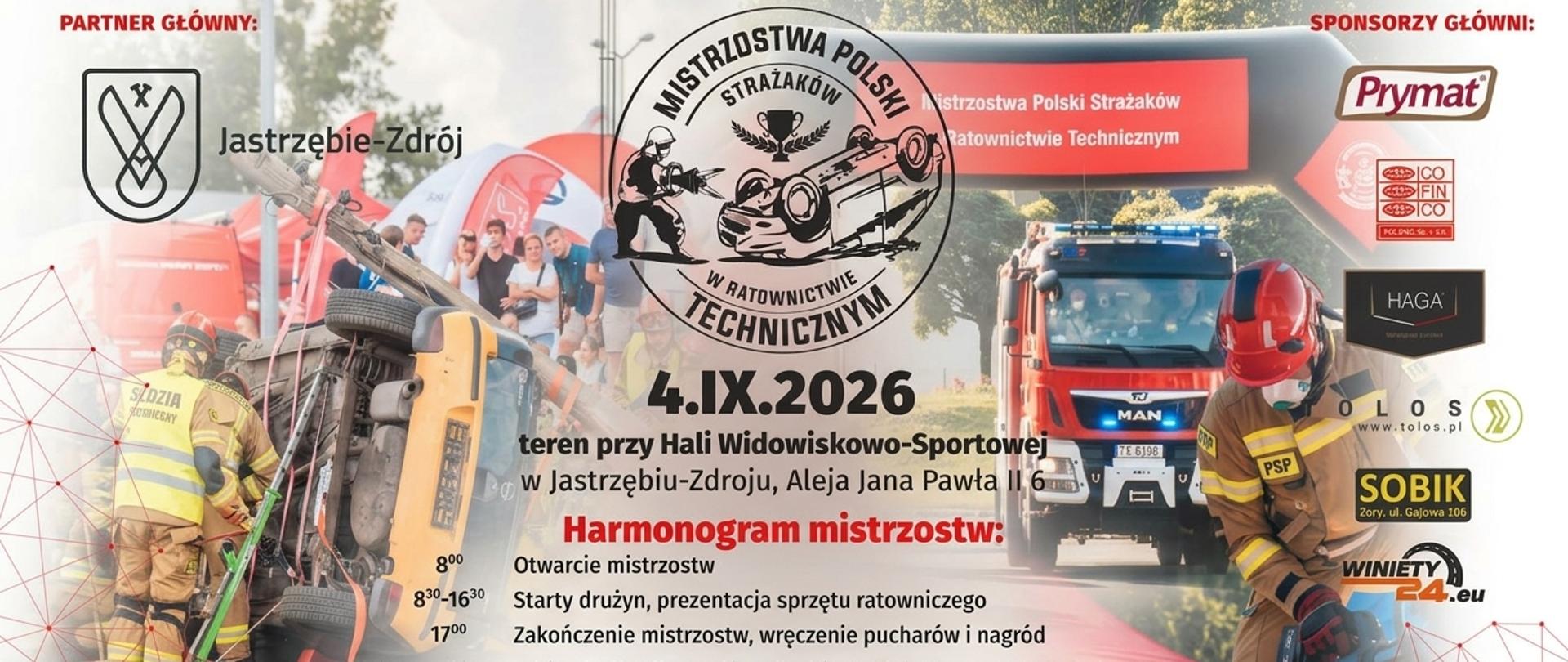 Plakat Mistrzostw Polski Strażaków w Ratownictwie Technicznym