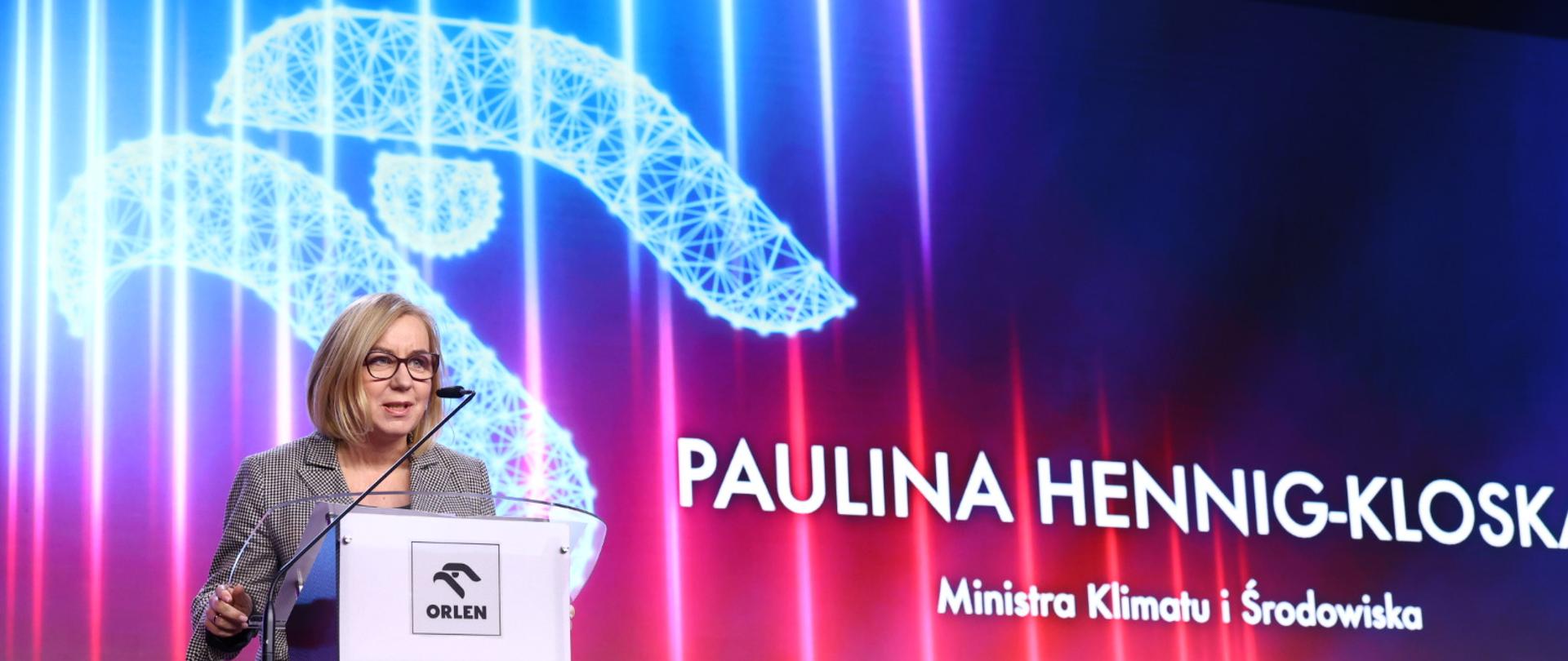 Ministra klimatu i środowiska Paulina Hennig-Kloska podczas uroczystych obchodów Barbórki ORLEN S.A.