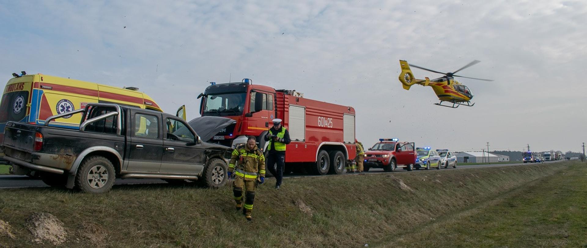 Wypadek z udziałem dwóch pojazdów osobowych na DW434