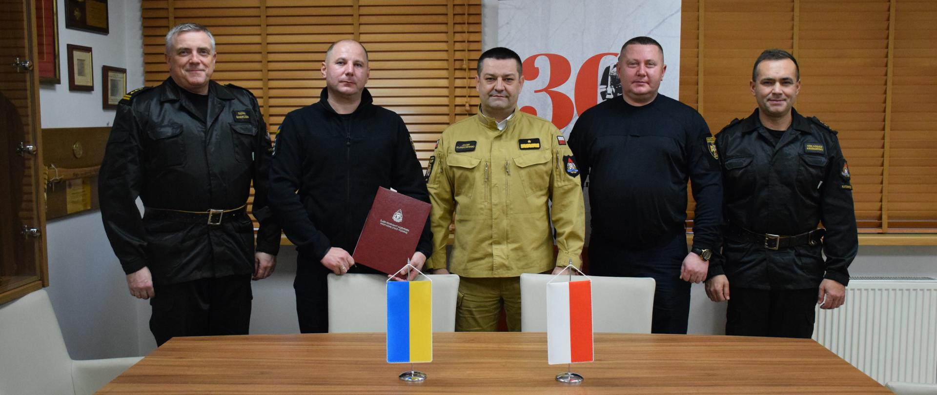Wizyta przedstawicieli ukraińskich strażaków w Komedzie Wojewódzkiej PSP w Katowicach 