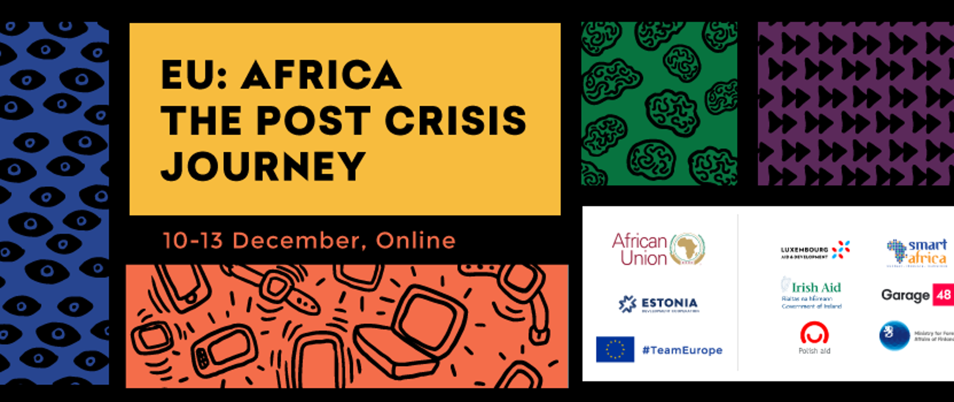 logo Hackathonu z napisem EU: Africa The Post Crisis Journey, 10-13 December 