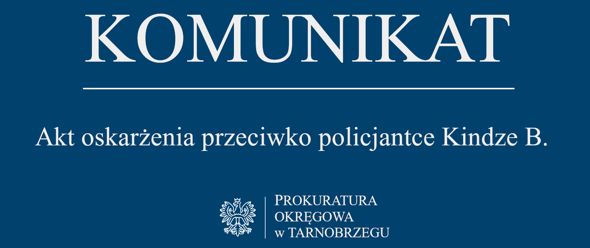 Komunikat Rzecznika Prasowego z dnia 2-10-2025 r. - akt oskarżenia przeciwko policjantce Kindze B.
