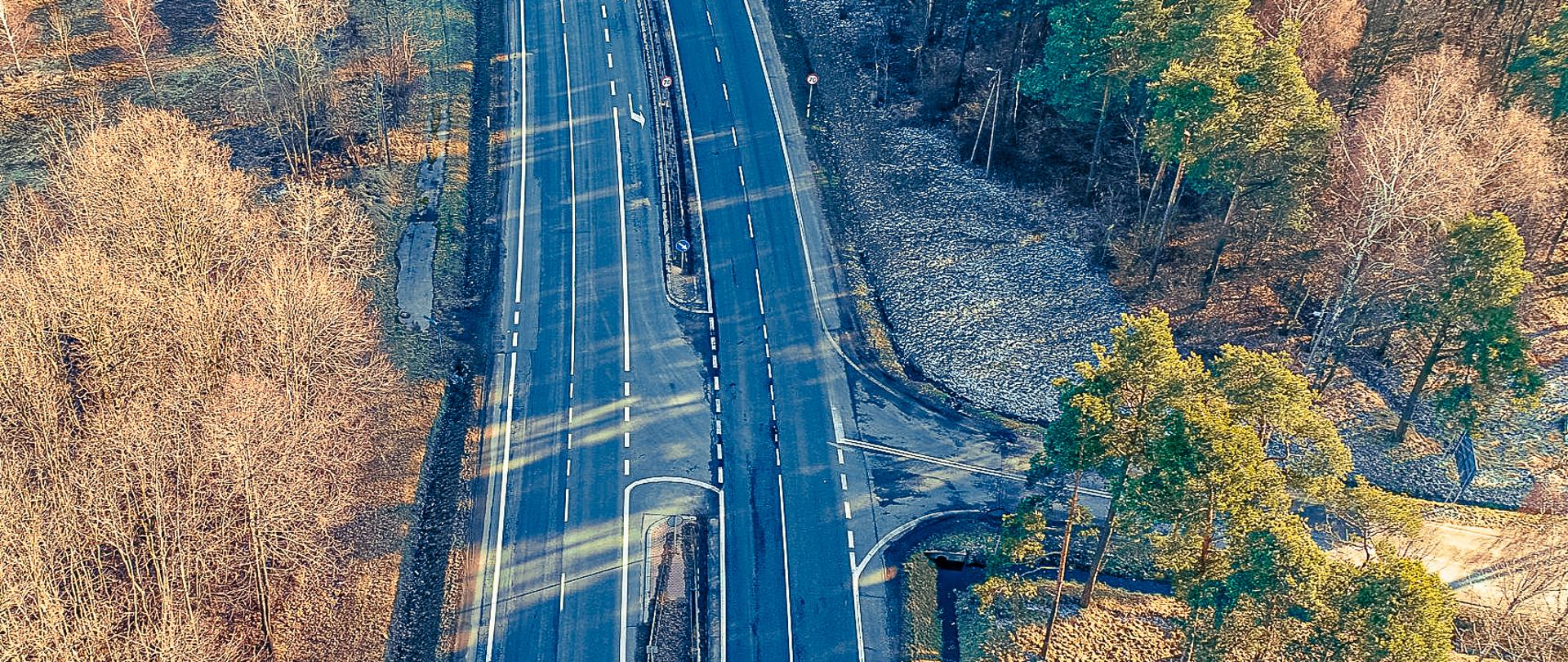 Droga krajowa nr 91. Zdjęcie lotnicze