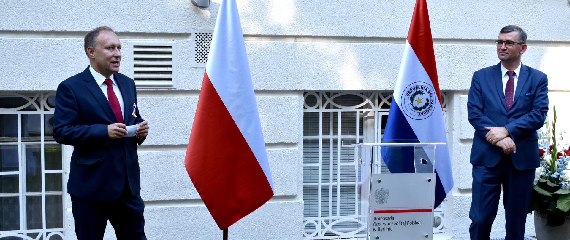 Uroczystość 100-lecie stosunków dyplomatycznych Polska – Paragwaj. Ambasada RP w Berlinie. J. Rosa i Amb. Andrzej Przyłębski_2