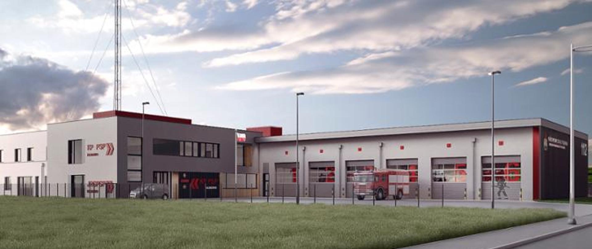 Infografika przedstawiająca nowy budynek.