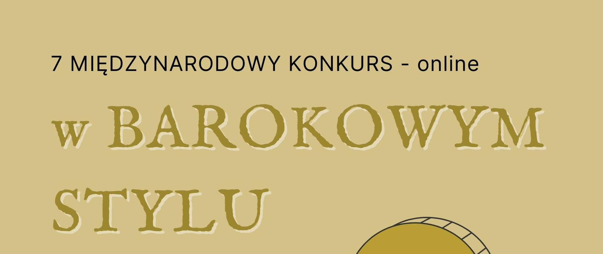 Na żółtym tle, u góry nazwa konkursu, po prawej stronie symbol rzeźba: aniołek grający na skrzypcach, nawiązujący do symboliki barokowej sztuki.