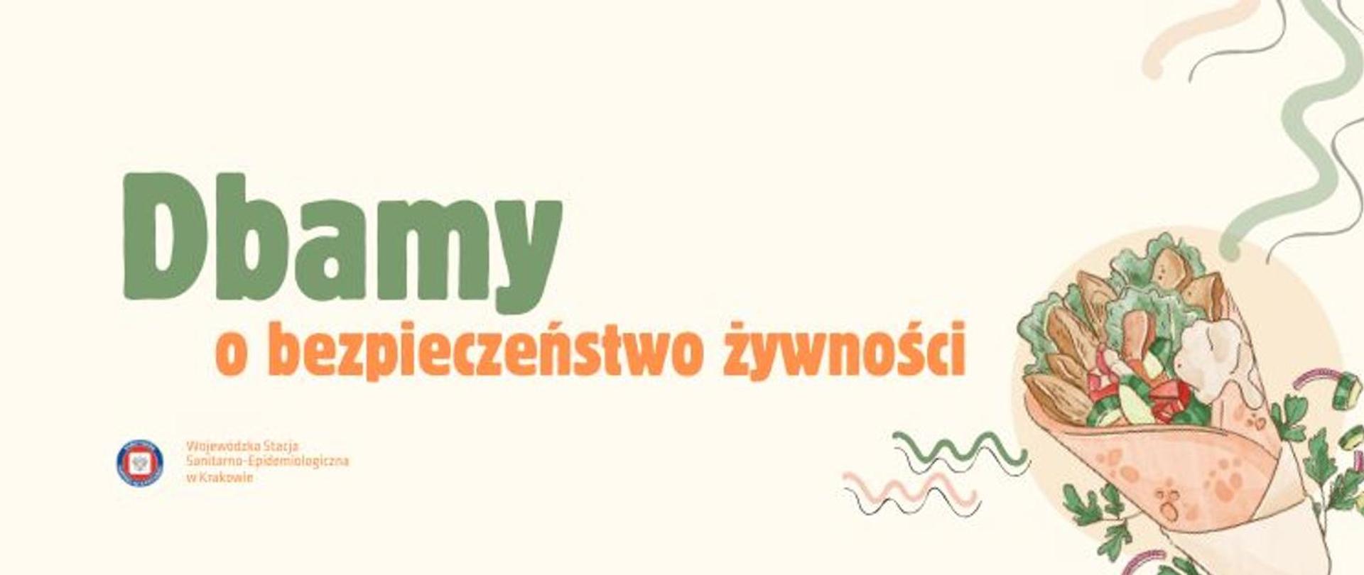 Infografika z rysunkiem tortilli i napis: Dbamy o bezpieczeństwo żywności 