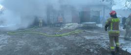 Pożar stolarni w miejscowości Łyczaków 