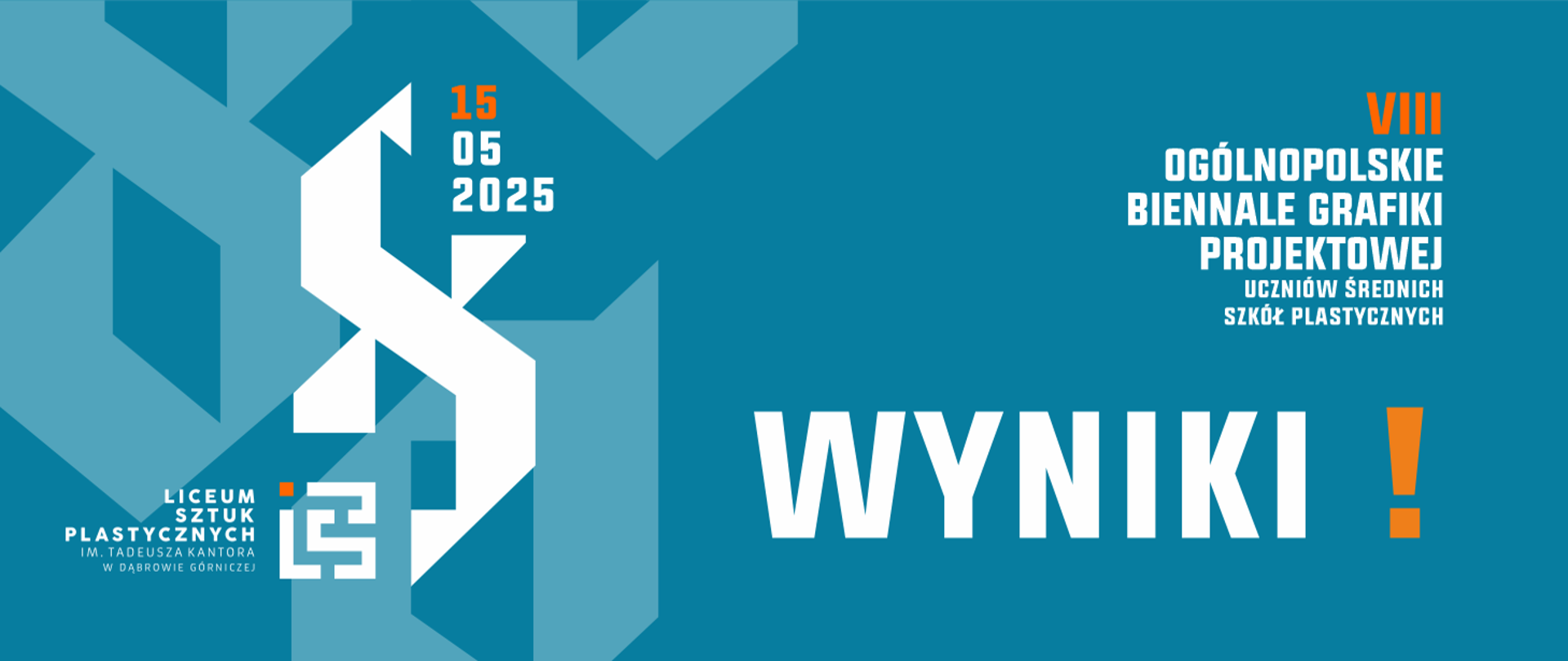 Niebieski baner z logo oraz nazwą konkursu