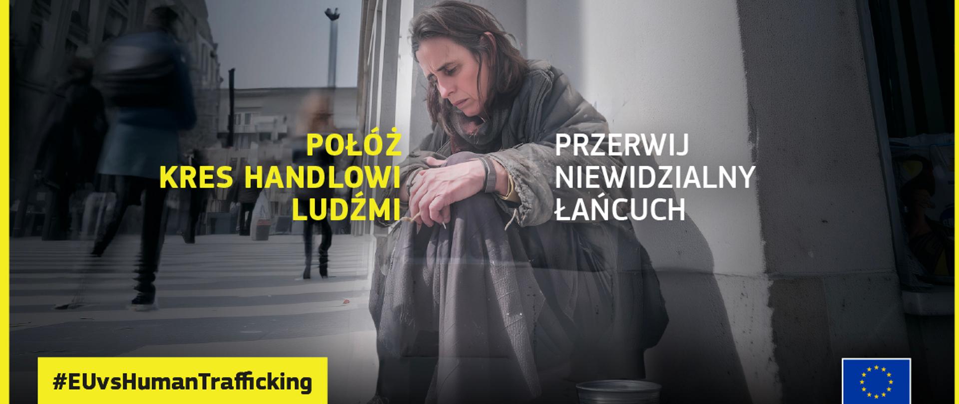 Baner dot. kampanii informacyjnej w sprawie przeciwdziałania handlowi ludźmi.