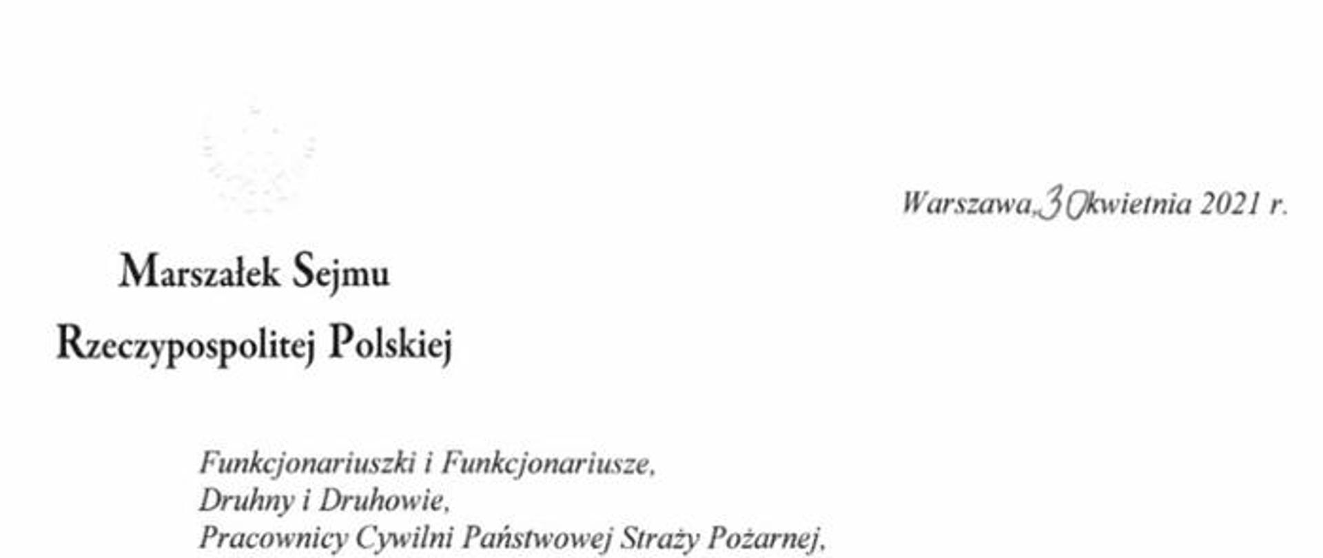 Życzenia z okazji Dnia Strażaka