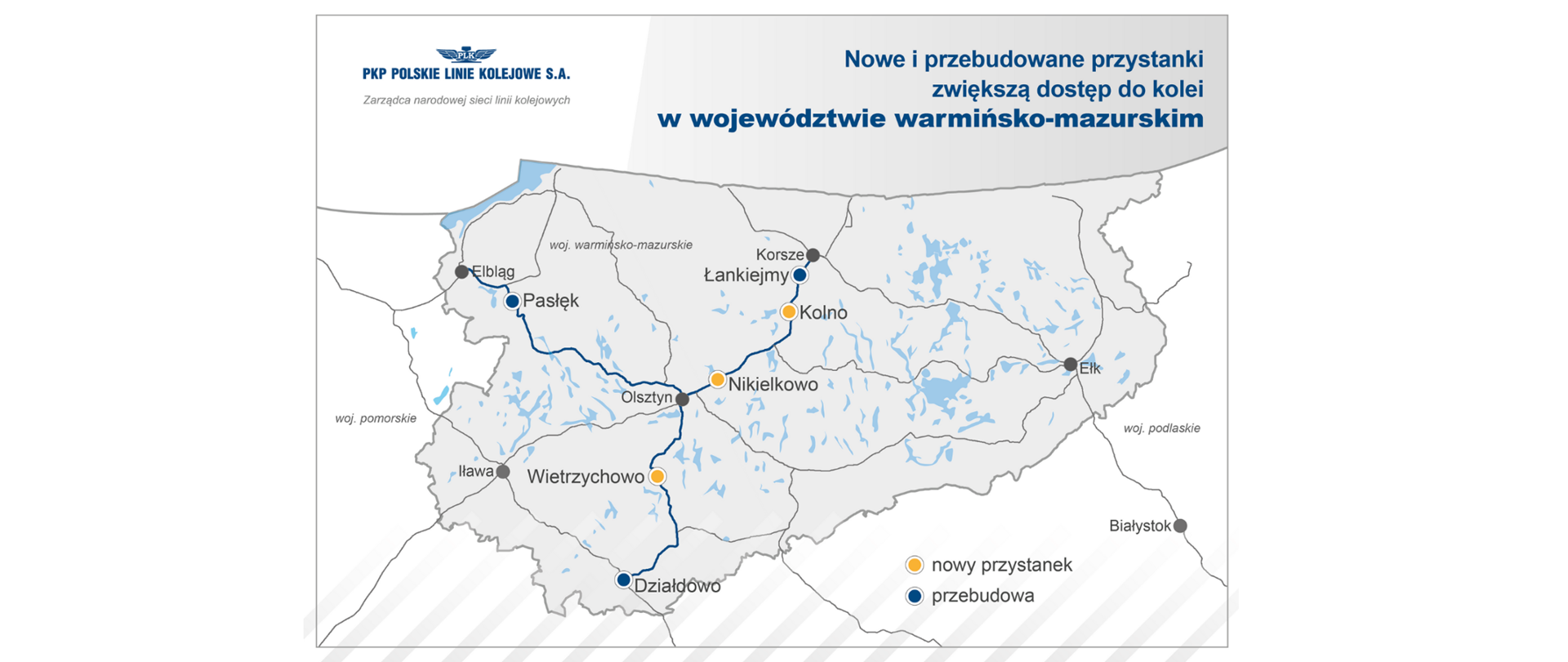 Inwestycje w przystanki kolejowe w woj. warmińsko-mazurskim