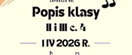 Plakat: popis klasy II i III c.4, 1 kwietnia 2026 r.
