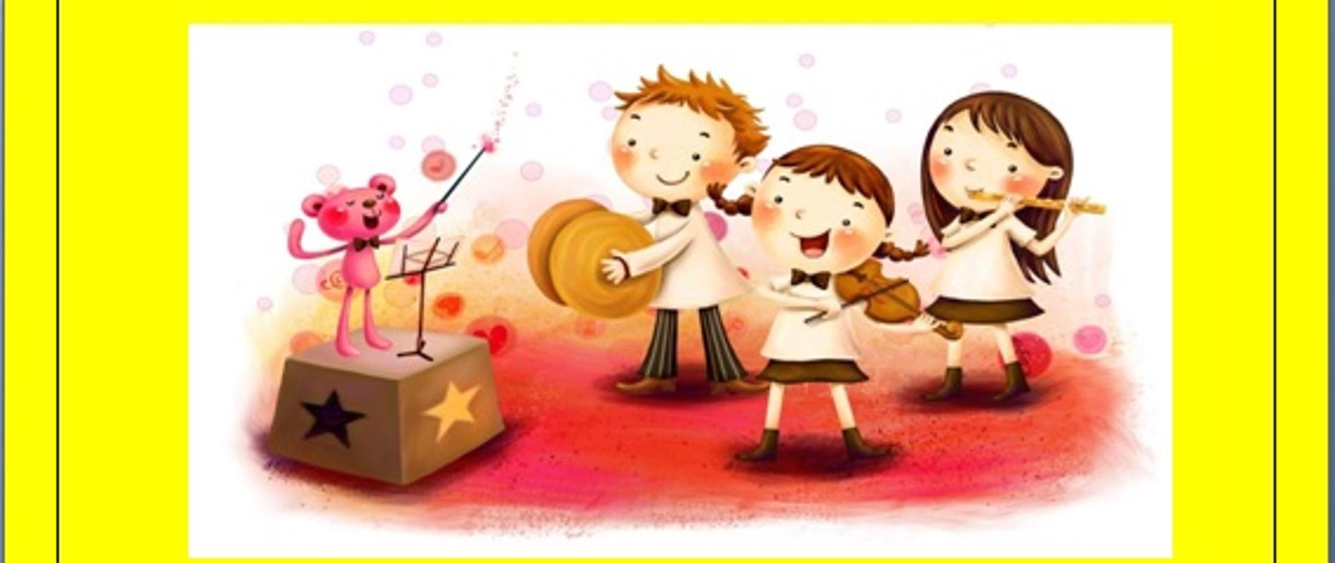 Plakat do koncertu uczniów klas pierwszych w sekcji instrumentów smyczkowych i gitary, który odbędzie się 26.01.2023 r. o g. 17.00 w Auli PSM