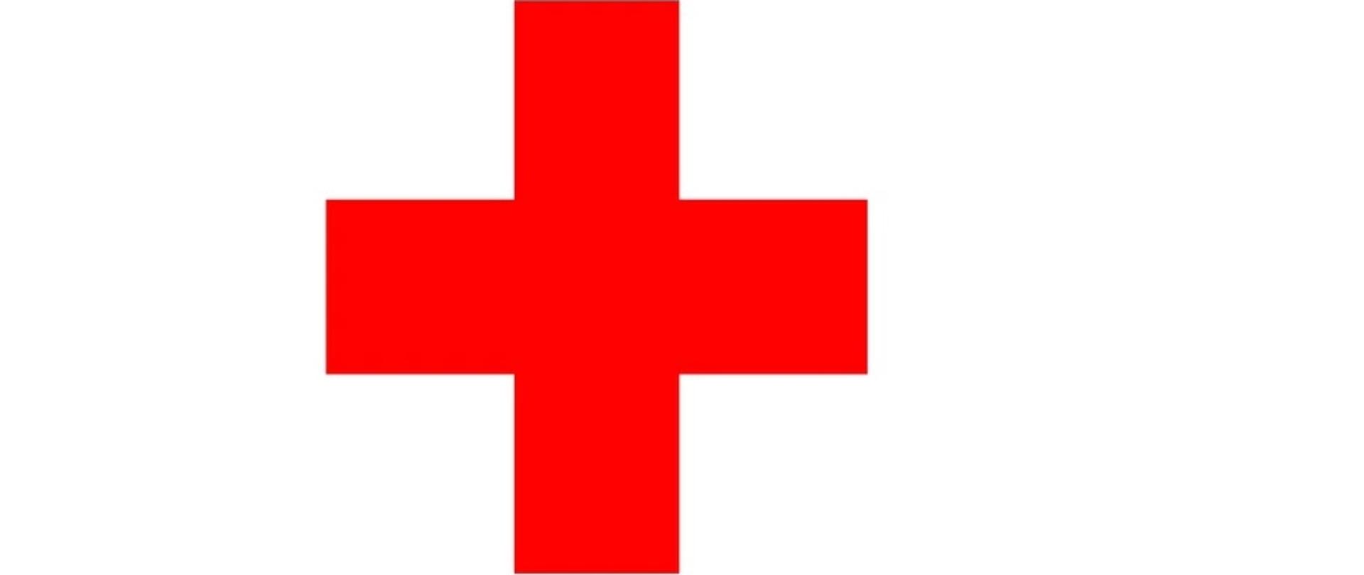 Zdjęcie przedstawia czerwony krzyż
