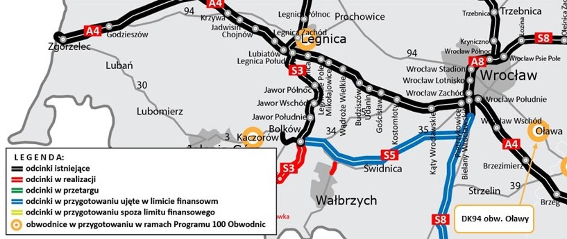 Powstanie obwodnica Oławy w ciągu drogi krajowej nr 94 - infografika