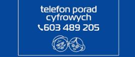 Ulotka dotycząca telefonu porad cyfrowych dla seniorów