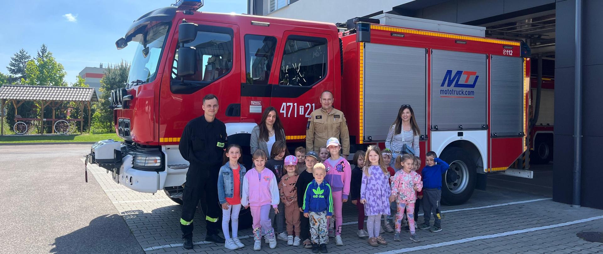 Wizyta przedszkola z Bilczy w Komendzie Powiatowej Straży Pożarnej