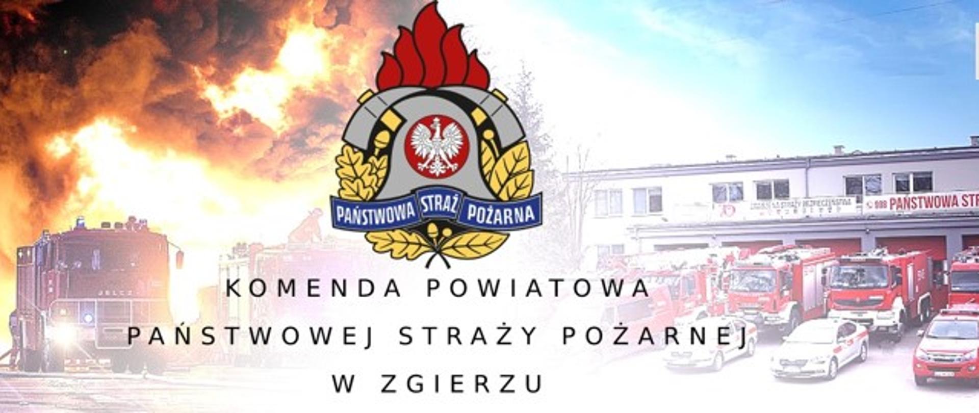 Zdjęcie z pożaru boruty i front KP PSP w Zgierzu