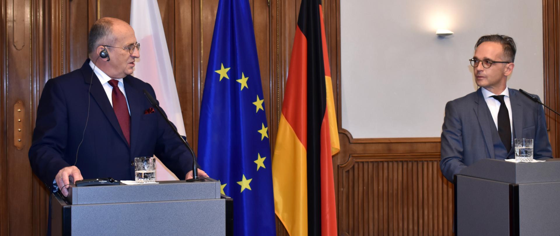 Min. Zbigniew Rau w Berlinie 15-16.10.2020. Konferencja prasowa z min. H. Maasem