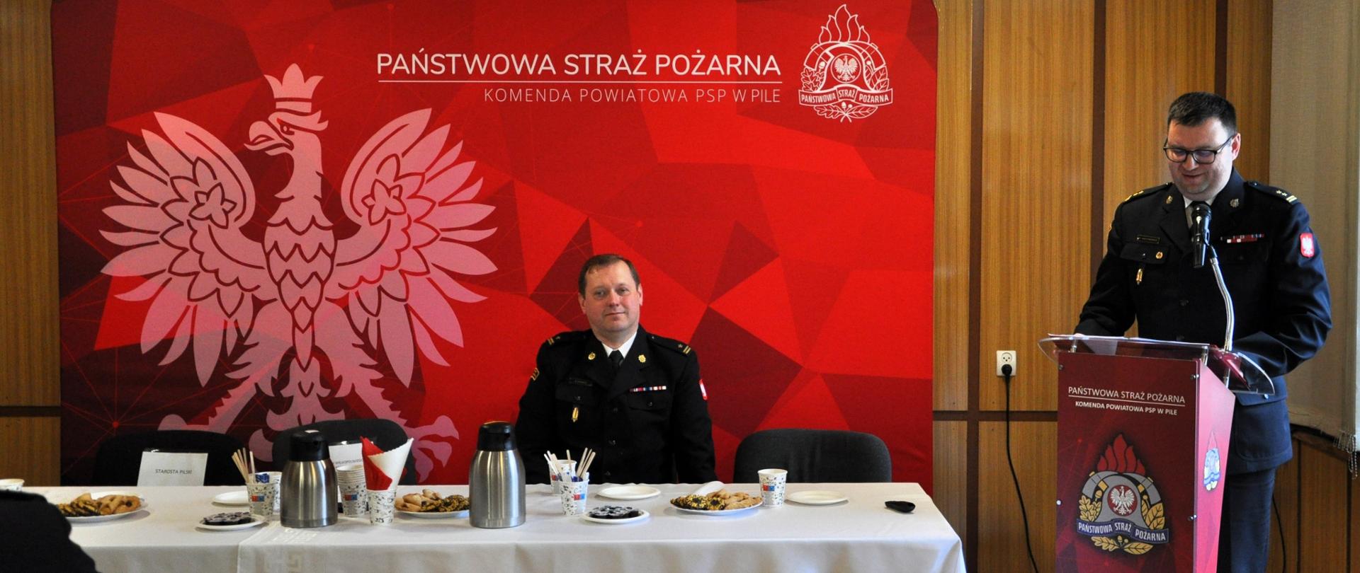 Zastępca Komendanta Wojewódzkiego podczas przemówienia