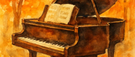 Ilustracja przedstawiająca fortepian
