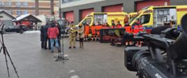 Briefing prasowy na terenie KP PSP Żywiec