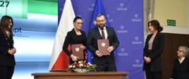 Wiceminister klimatu i środowiska Małgorzata Golińska 14 grudnia 2022 r. wzięła udział w podpisaniu porozumienia w sprawie realizacji wybranych zadań z programu Fundusze Europejskie na Infrastrukturę, Klimat, Środowisko 2021–2027. 