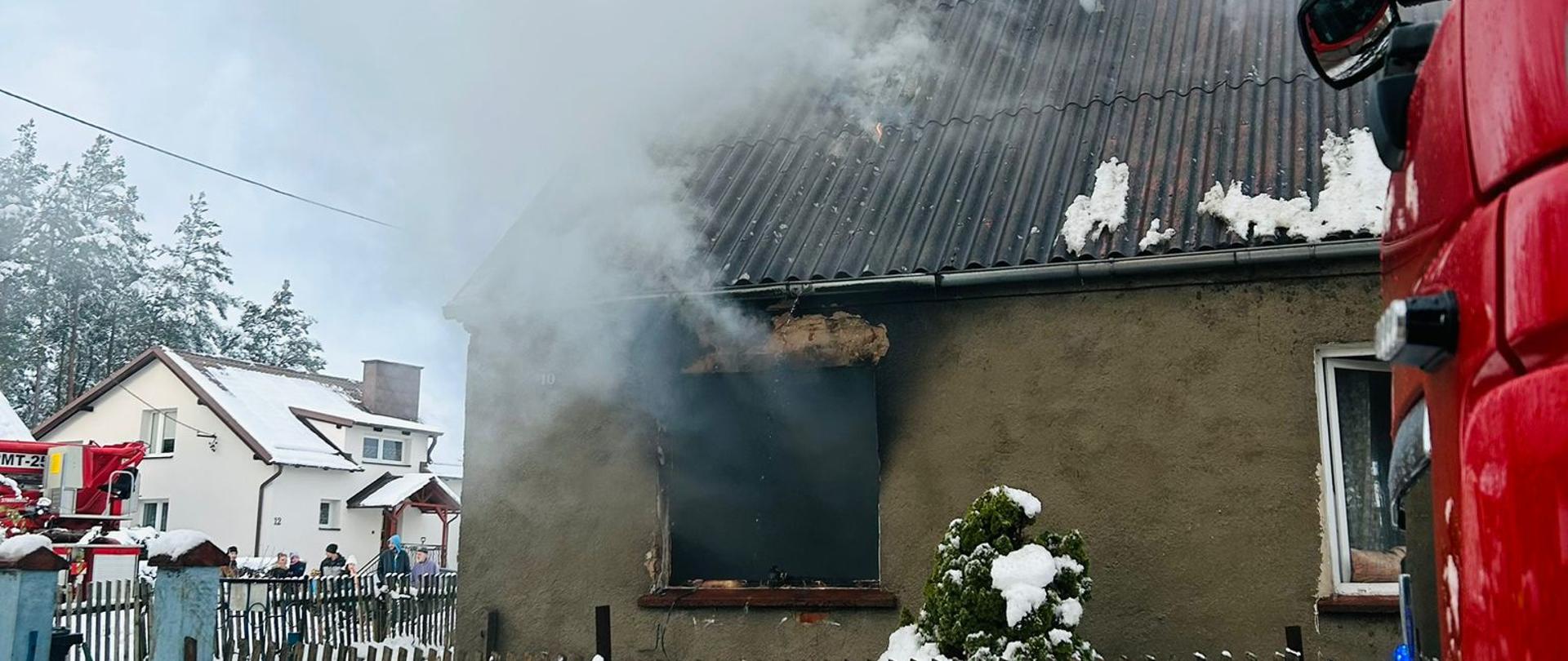 Pożar budynku jednorodzinnego- Kościerzyna Wierzysko