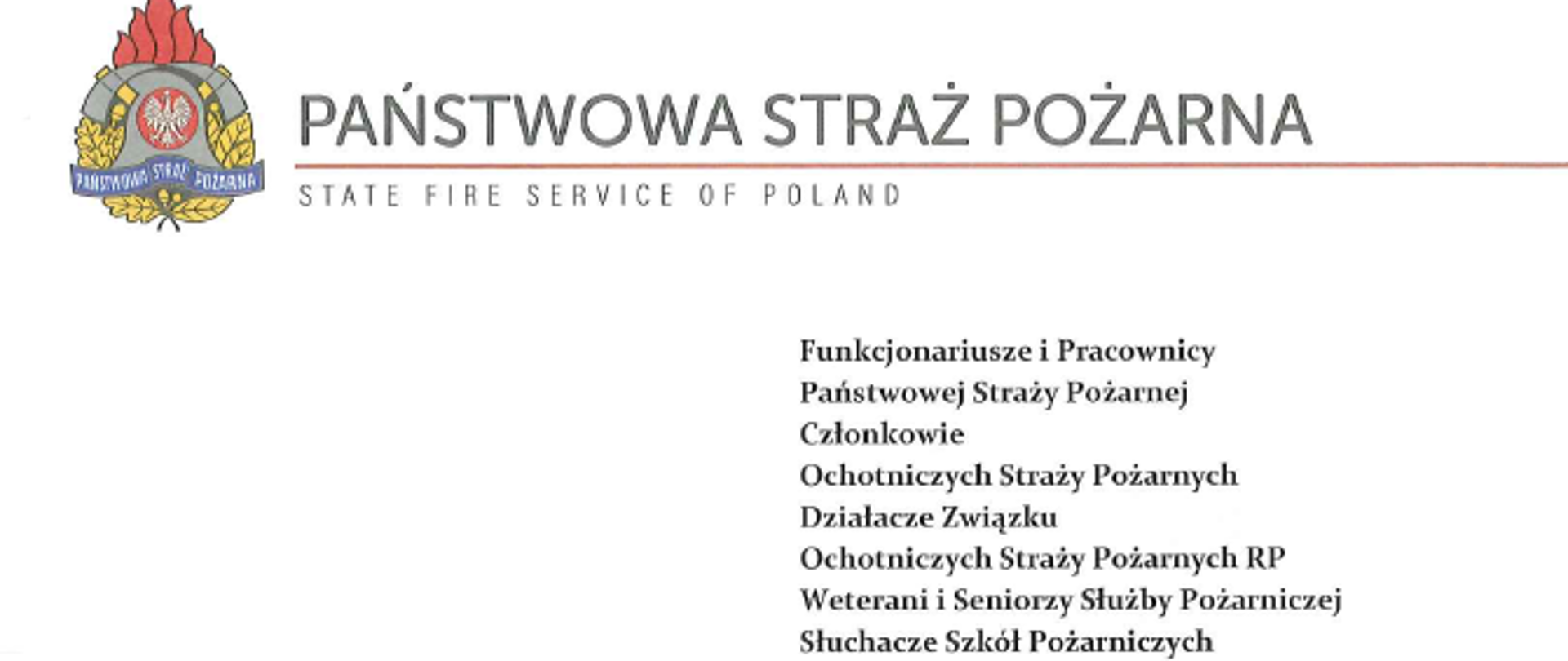 List kierownictwa KG PSP z okazji święta 11 listopada 