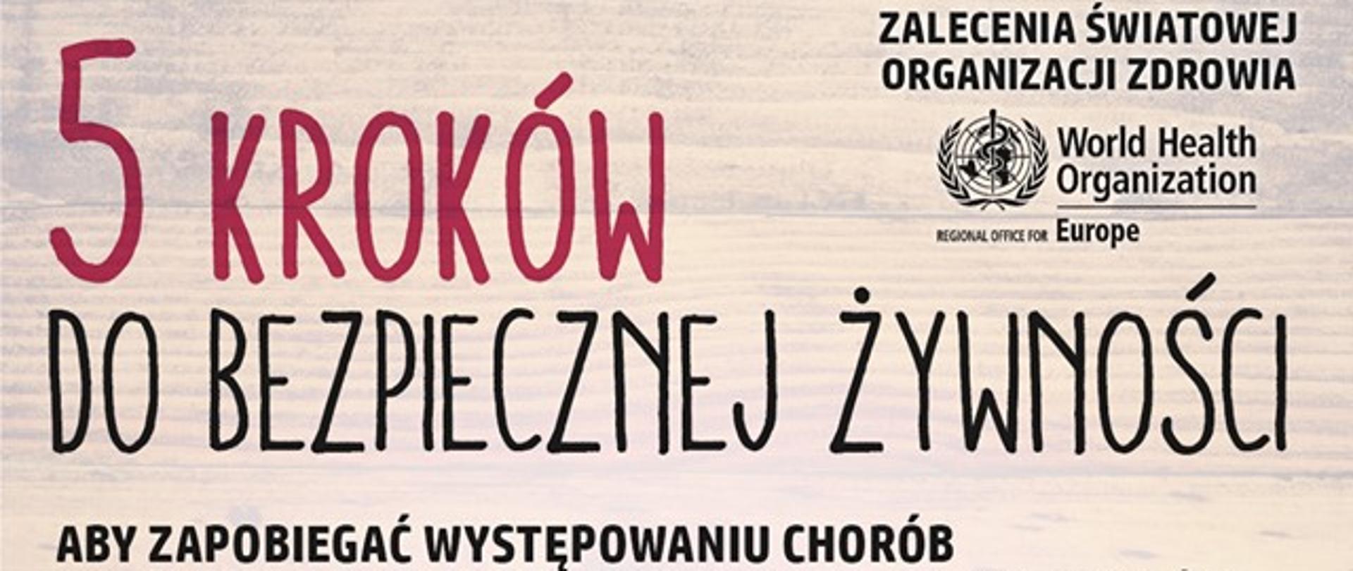 5 kroków do bezpiecznej żywności. Zalecenia Światowej Organizacji Zdrowia