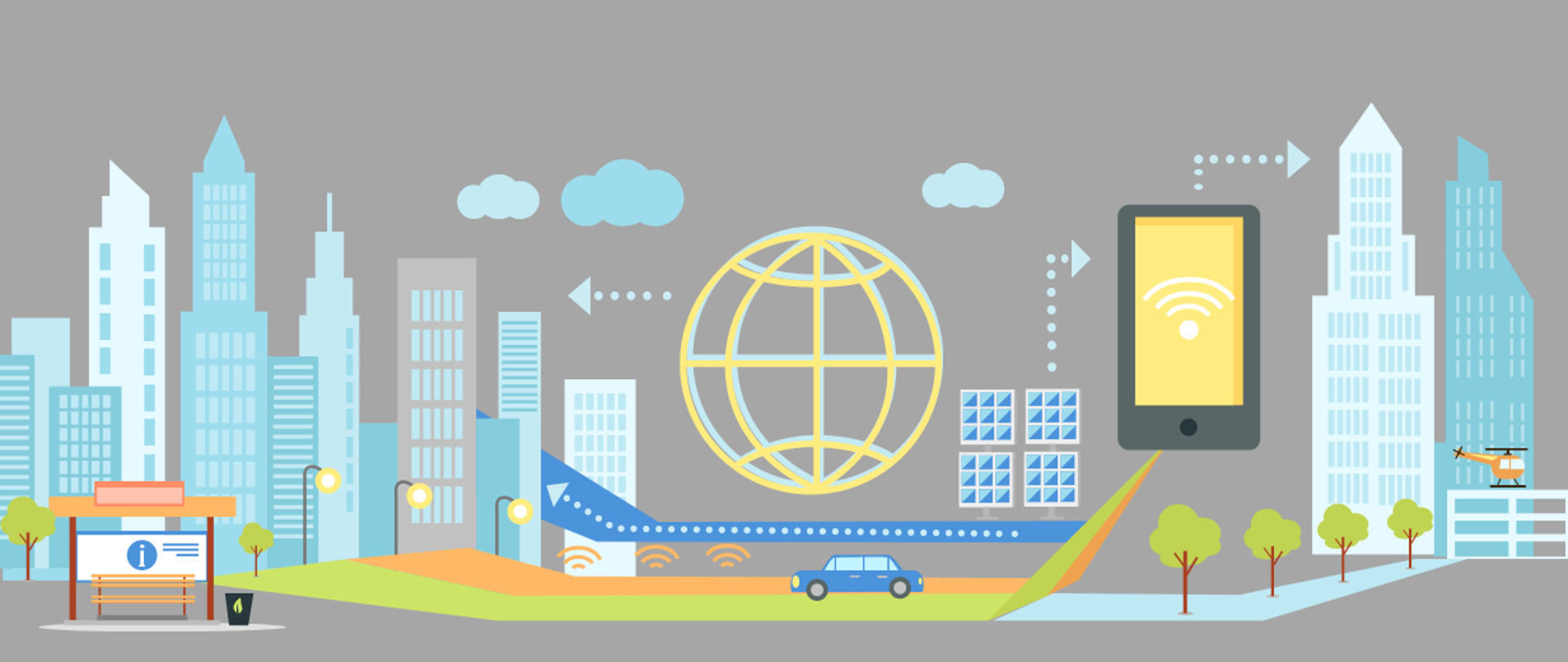 Grafika przedstawiająca inteligentne miasto