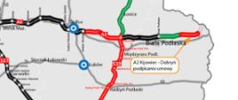 A2 Kijowiec - Dobryń mapa