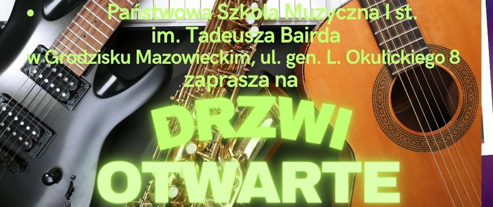 kolorowy plakat z rysunkami instrumentów