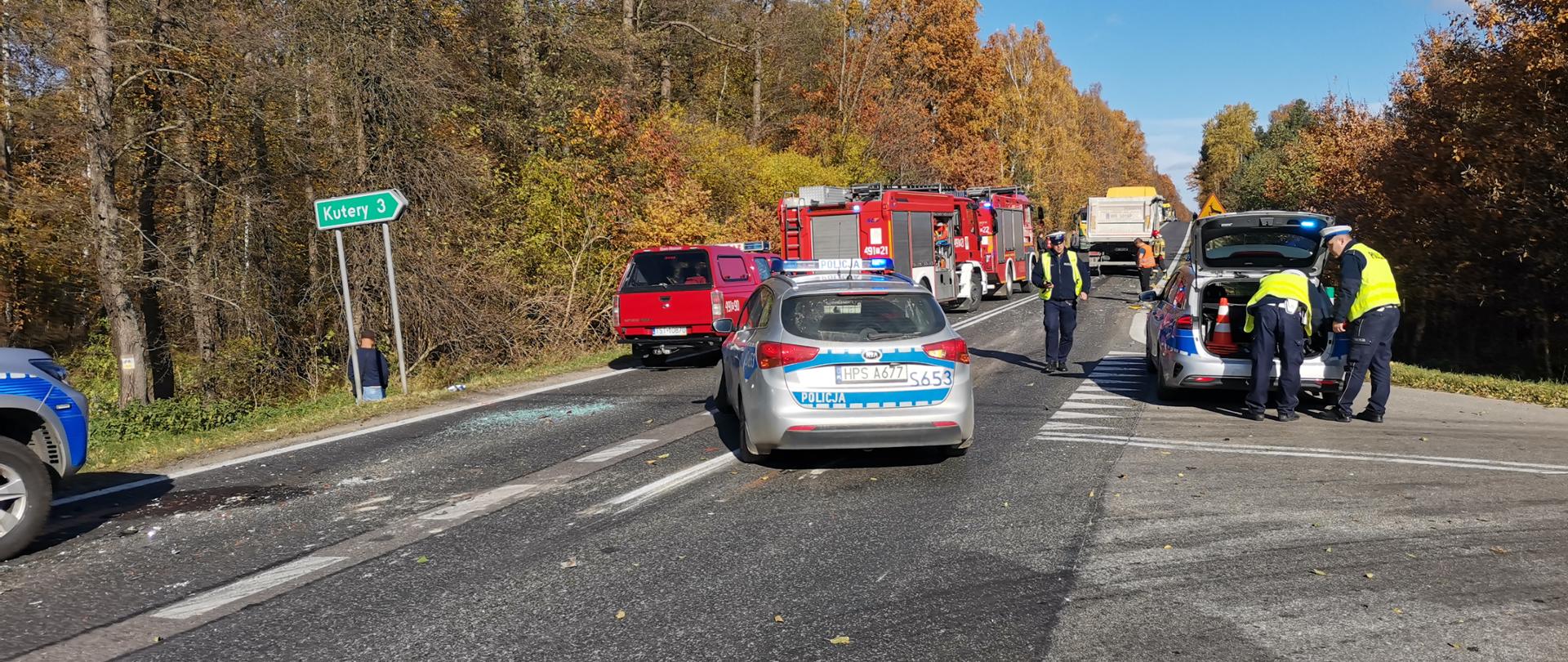 Wypadek na dk 9 w miejscowości Lubienia