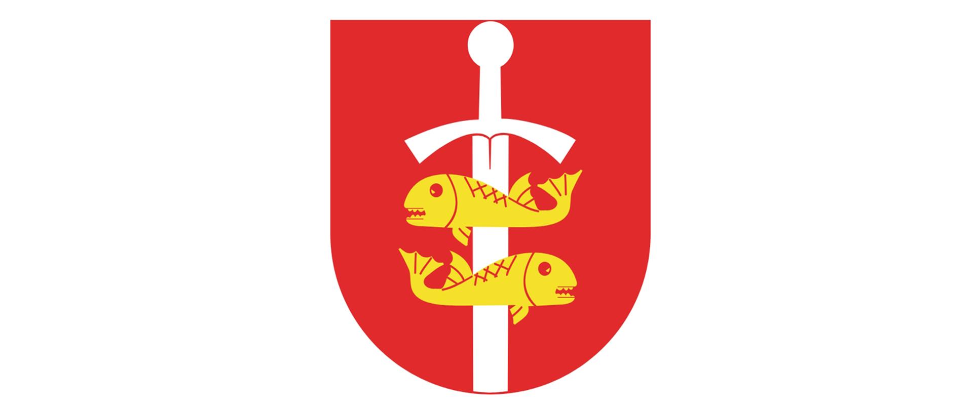 na białym tle herb miasta Gdynia