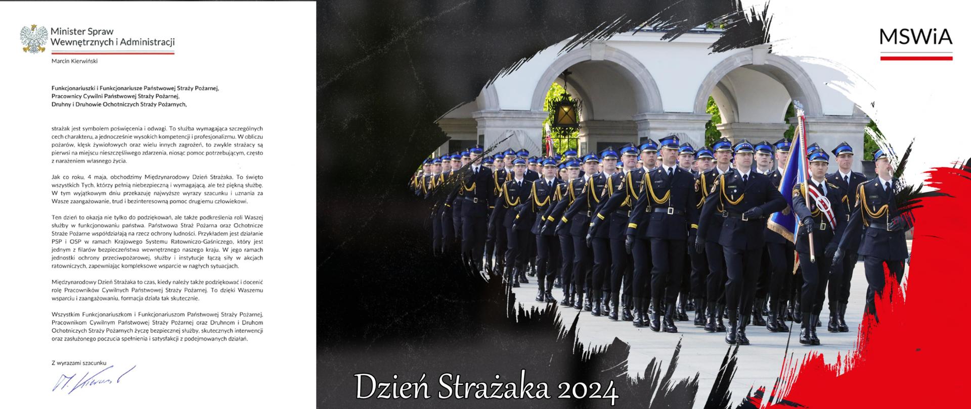 Życzenia Ministra Spraw Wewnętrznych i Administracji Pana Marcina Kierwińskiego z okazji Dnia Strażaka