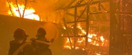 Pożar budynku gospodarczego w Galinach