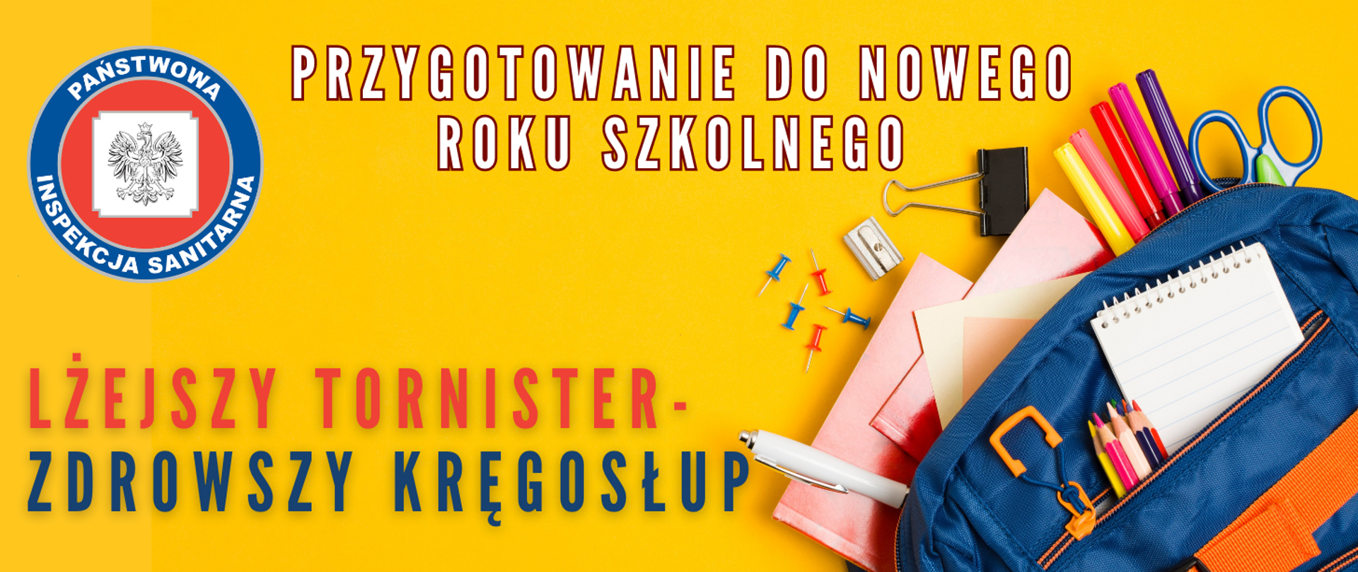 Tornister wypełniony przyborami szkolnymi