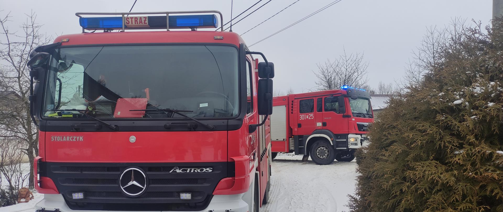 Pożar sadzy w przewodzie kominowym w jednorodzinnym budynku mieszkalnym w miejscowości Huta Stara