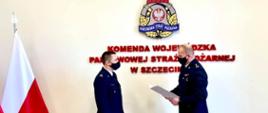 Wręczenie aktu powierzenia obowiązków zastępcy komendanta powiatowego w Policach